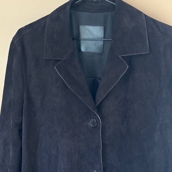 MASSIMO DUTTI DARK BROWN SUEDE LEATHER JACKET - SIZE SMALL - Picture 3 of 9